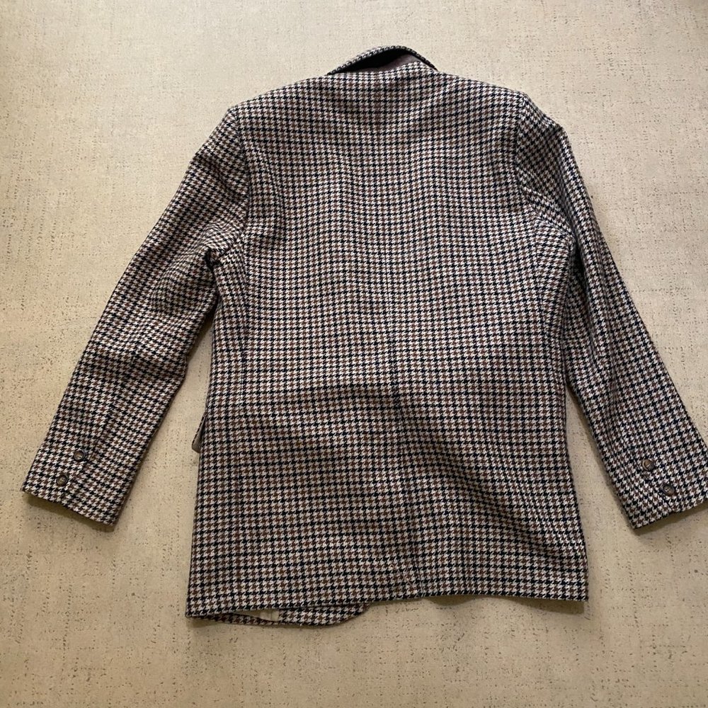 ROUJE PARIS Jacques Oversized Boyfriend Wool Blend Houndstooth Blazer - Picture 3 of 8